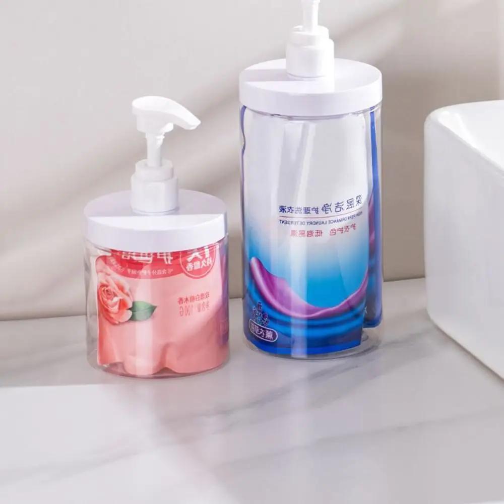 Large caliber Laundry detergent packaging press bottle 500/1000ml Refillable square clear foam pump Shower Soap bottle container