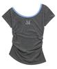 Mucent Viola One-Shoulder Asymmetrical Shirred Short Sleeve T-Shirt (2 Colors)