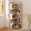 Solid Wood Corner Bookshelf - Floor-Standing Right Angle Storage Rack