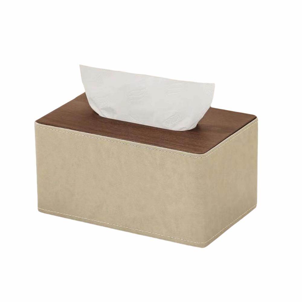 Leather Paper Organizer Multifunctional Napkin Holder Simple Tissue Boxes Commercial Hotels White S