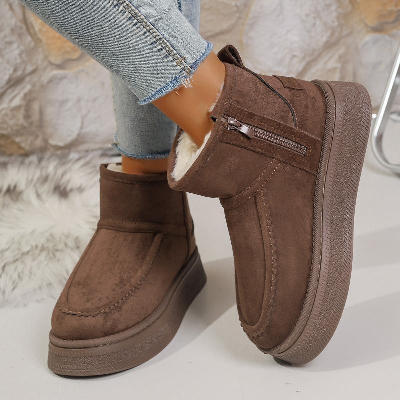 

Thick-soled snow boots for women in winter new fleece warm cotton boots for women Thickened cotton shoes for students and boots for women 40 темно-коричневого