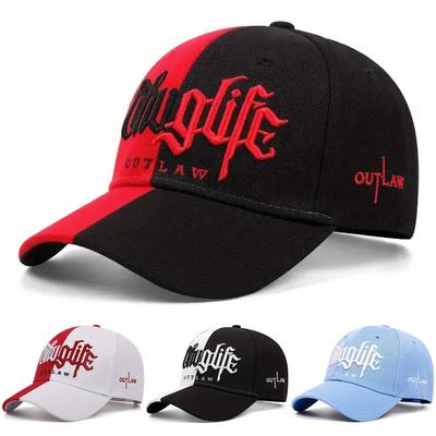 Color Blocked Neue Hip Hop Mütze Gangsterleben Bestickte Baseballkappe Tägliche Freizeit Sport Sonnenschutzmütze Unisex
