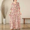 Vintage Vacation Style Enlarged Flesh Covering Thin V-neck Long Dresses