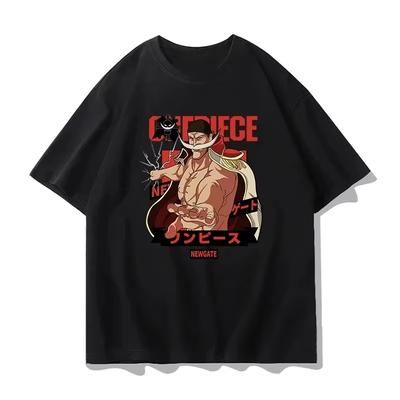 One Piece Pattern Tshirt Luffy Ace Anime Tshirt Mens Summer Fashion Loose Street Casual Shirt Streetwear 2026