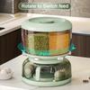 Multi-Functional Kitchen Storage Box Double Layered Large Capacity Rotating Transparent Sealed Grain Cereal Bin Egg Holder Kitchen Supplies