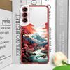 Retro Japoński Pejzaż Fale Etui na Telefon dla Samsung Galaxy S22 S23 S20 FE S24 S25 Ultra S21 Plus Estetyczny Krajobraz Miękki Pokrowiec