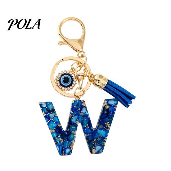 Blue Series Keychain Pendant, Initial Letter Charm Key Chain with Eyes Tassel Design, A-Z Holder for Bags Backpacks Cars Accessories Sale Goods