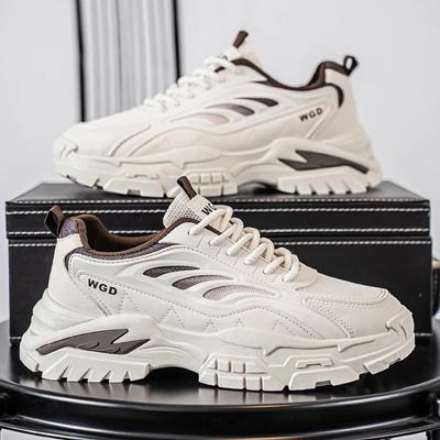 New Men's Thick Soled Raised Running Shoes Lightweight Fashionable Versatile Anti Slip and Durable Sports and Leisure Shoes
