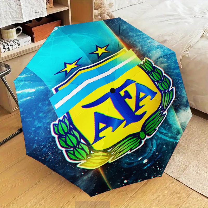 1PC Argentina Football club Printed Umbrella Folding umbrella, automatic umbrella 8-Frame for Travel, camping Fan gifts Christmas Gifts