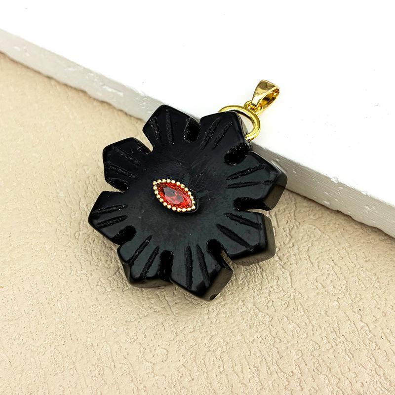 Natural Rose Quartz Crystal & Snowflake Pendant Necklace with Lapis Lazuli