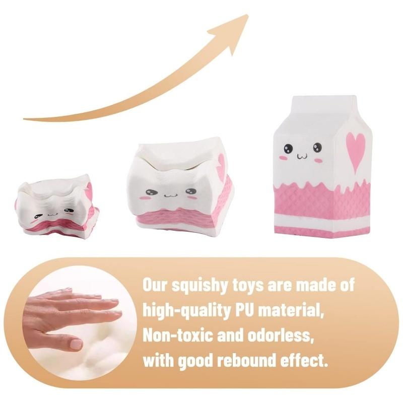 Popcorn Squeeze Toys Kawaii Food Fries Chips Milk Box Slow Rising Soft Squeeze Toy Fun Gags Joke Party Props