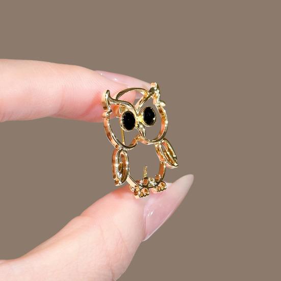 Owl Brooch Strong Pin Safe Anti-Lost High-Quality Alloy Durable Anti-Oxidation Hollow Cute Design Gold Silver Multifunctional Jewelry Accessories