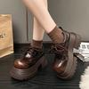 Fashion Ladies Pumps Round Toe Women's Loafers Shoes Platform Brown Elegant Dress Comfortable Chic Spring Point Young Casual Y2k Slip On