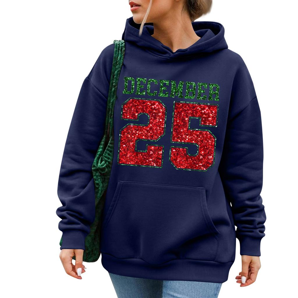 Damska Moda Casual Długi Rękaw Drukowany Okrągły Dekolt Bluza Pulowerowa