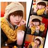 Women Fall Winter Hat Knitted Bonnet Solid Color Elastic Twisted Texture Keep