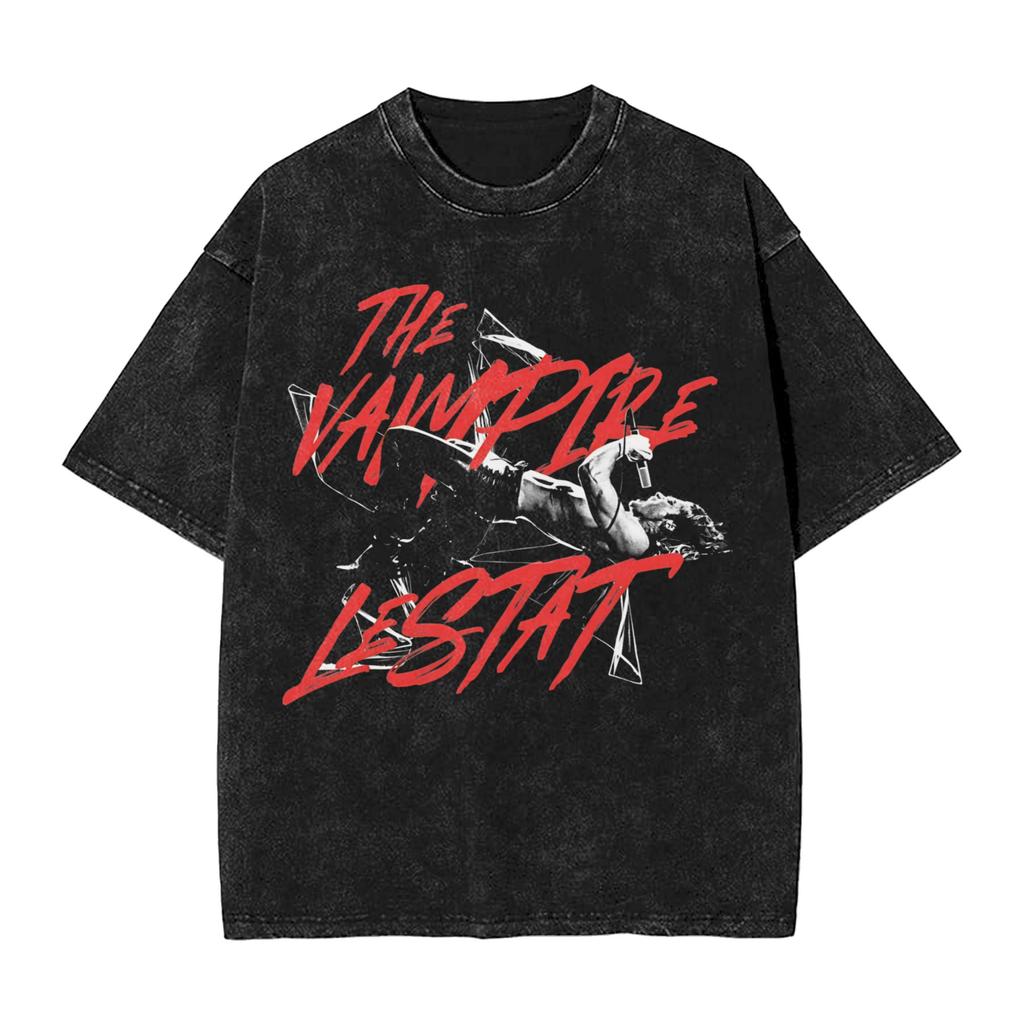 Camiseta para Hombre y Mujer La Entrevista con el Vampiro Lestat Camisetas Lavadas Tendencia Camiseta de Verano Streetwear Ropa Casual Holgada Dropshipping