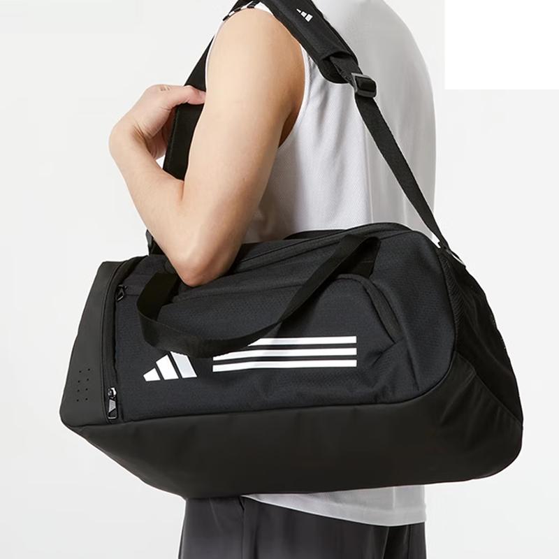 New Adidas Essential Recycled Material Polyester Handheld Gym Bag Medium Size Unisex Black & White IP9862