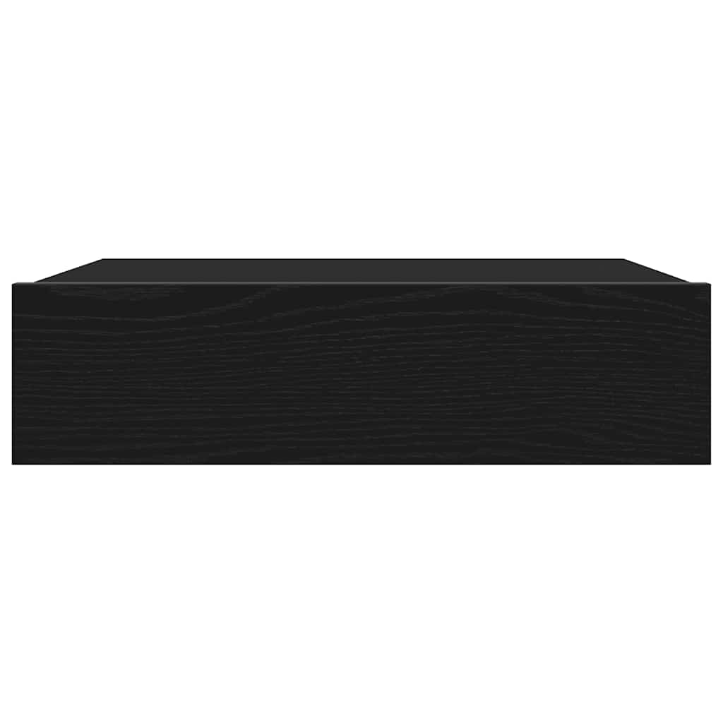 TV Cabinet with LED Lights Black Oak 60 X 35 X 15.5 Cm