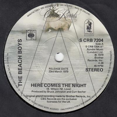 7palcová deska BEACH BOYS - Here Comes The Night SCRB7204PROMO Caribou Records 1979 UK Dance & Electronica Použitá