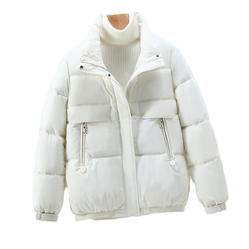 Down and Cotton Jacket Women's 2025 New Winter Stand-up Collar Short Thickened Padded Jacket Fashion Women's Padded Jacket Trend