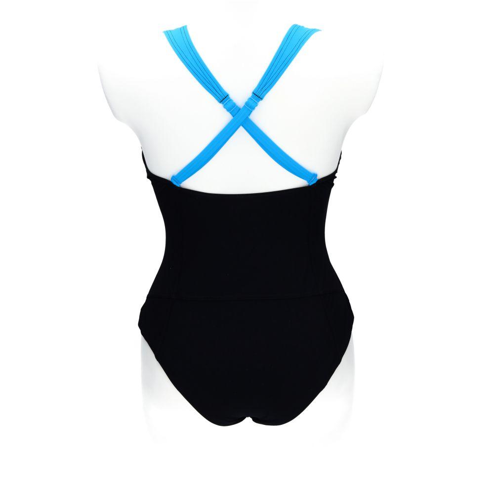 Arena Strój Damski Bodylift Vivien Light Cross Back One Piece Black Turquoise 2A90458/50 D48