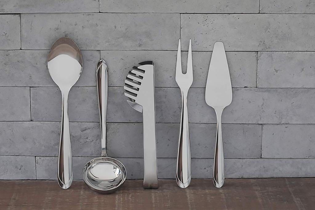 TRAMONTINA Utility Steel Kitchen Tool Set Stainless Steel Durable and Hygienic Tool Dishwasher Safe Respect for the Aged Day Housewarming Gift Made In