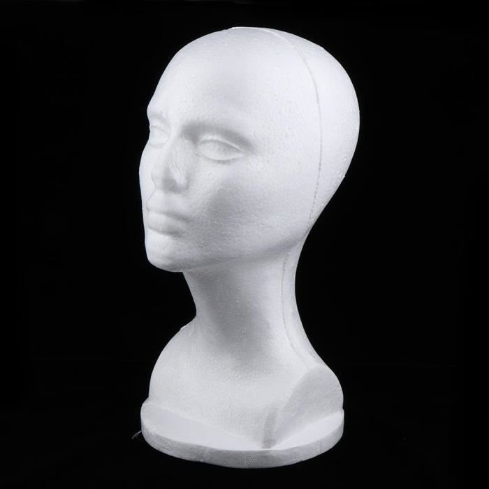 Tête de mannequin en mousse - Styromousse - Mixte - Pour stand - Mannequin féminin