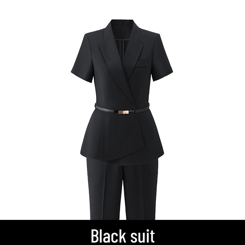 Women's High-End British Style Summer Suit Set - Professional Workwear for Sales Managers