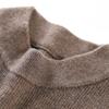 100% Sheepskin Thick Half High Collar Woolen Sweater Men's Jacquard Business Casual Middle aged Bottom Coat