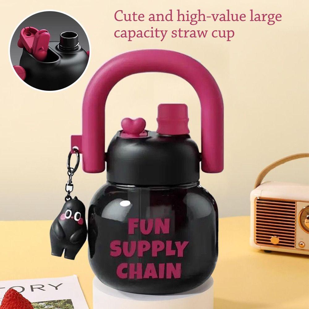 800 ml Large Capacity Juice Milk Cup with Pendant Sippy Cup Creative Water Bottles