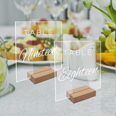 Table Place Card with Base Round/Butterfly/Hexagon Card Display Stand Table Number Sign Table Number Plate Menu Display Frame