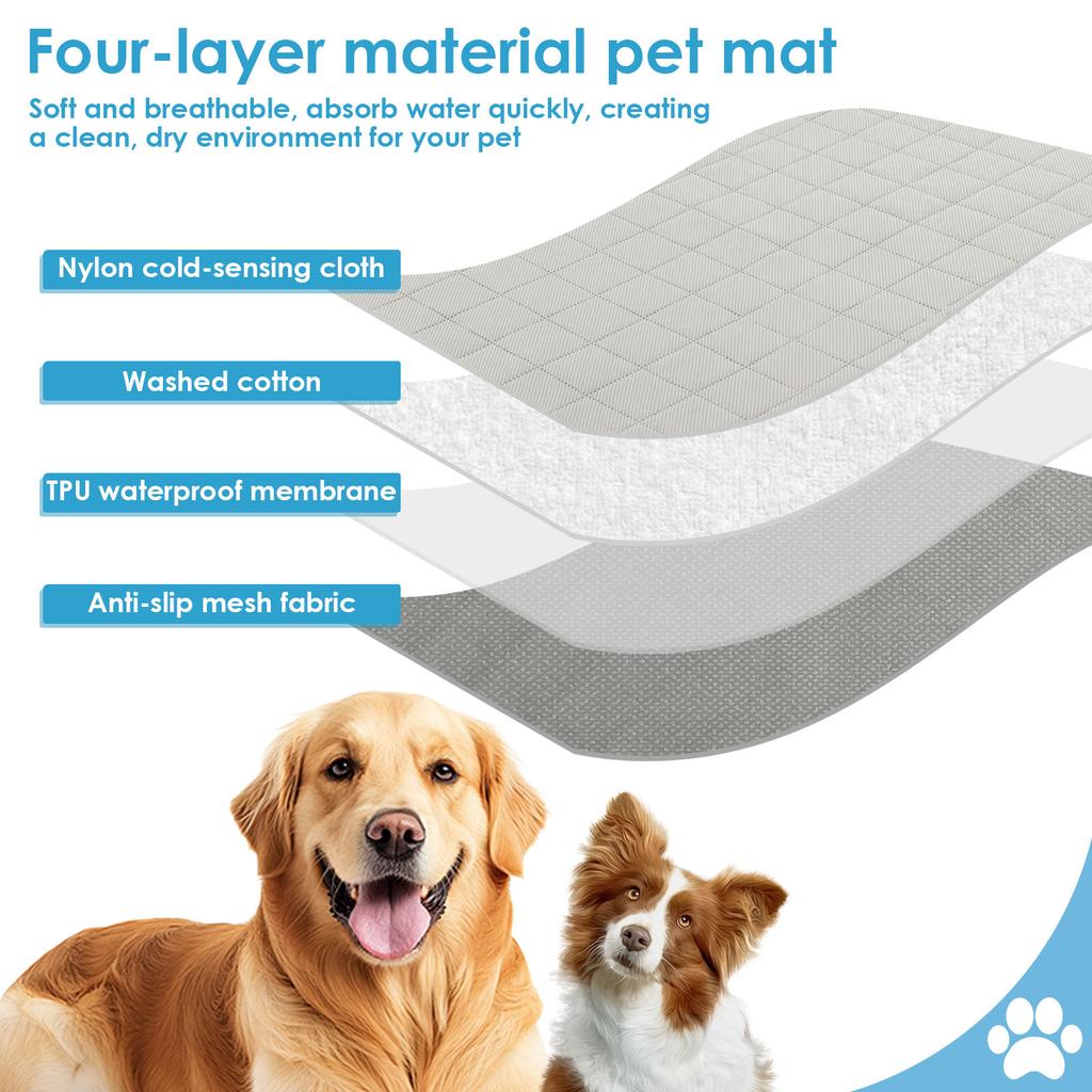2Pcs Dog Pee Pad Water Absorbent Reusable Pet Training Pad Washable Puppy Bed Floor Mat Diaper Mat Four Seasons Pet Supplies