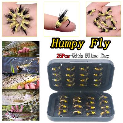 25Pcs/Box Fly Fishing Lure Trout Nymph Dry/Wet Flies Nymphs Artificial Bait