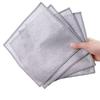 Silver Double-Sided Steel Wool Dishcloth - Non-Stick, Oil-Resistant Scouring Pad for Kitchen Cleaning