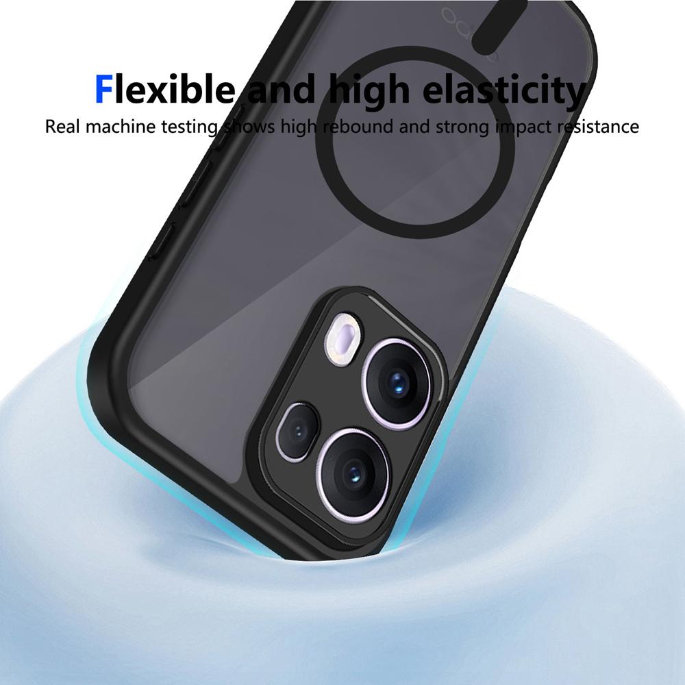 KEYSION Magnetic Phone Case for OPPO Reno13 13 Pro 5G Silicone+PC Matte Translucent Clear Shockproof Cover for OPPO Reno13 F 5G