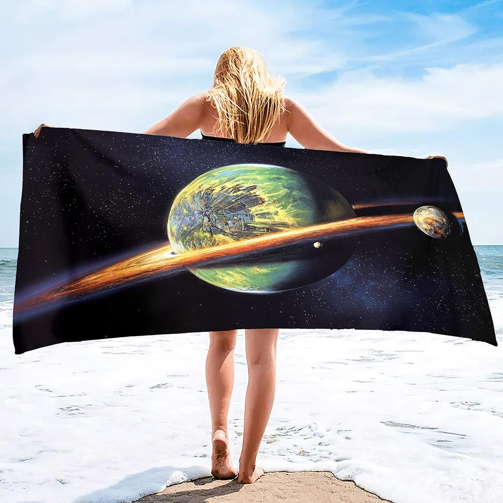Planet Pattern Printing Series Seaside Vacation Beach Towel Swimming Bath Towel Sports Towel