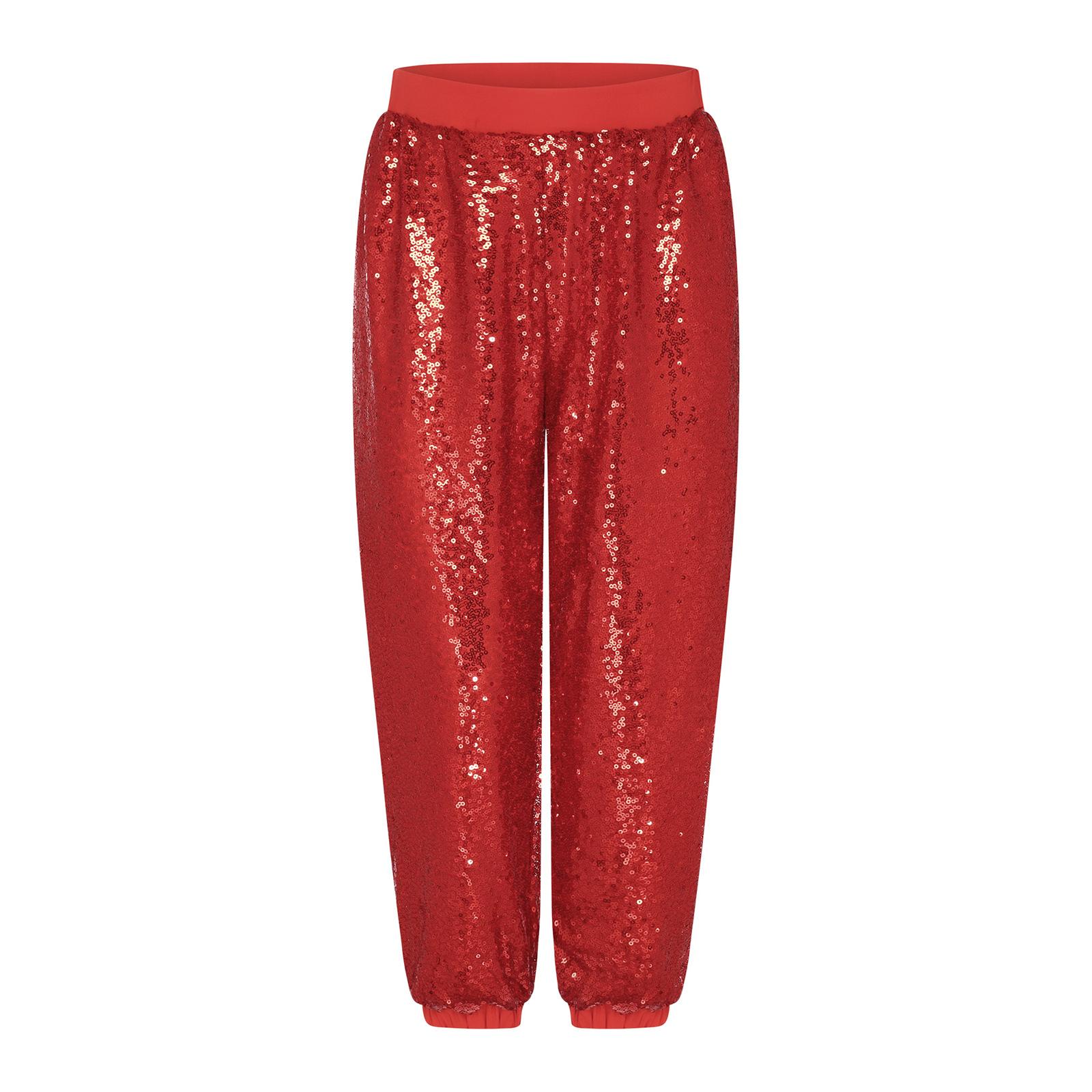 

Дівчачі Блискучі Танцювальні Штани з Паєтками Еластичний Пояс Зручні Шорти Джаз Хіп-Хоп Сценічний Виступ 5-6 Years червоний