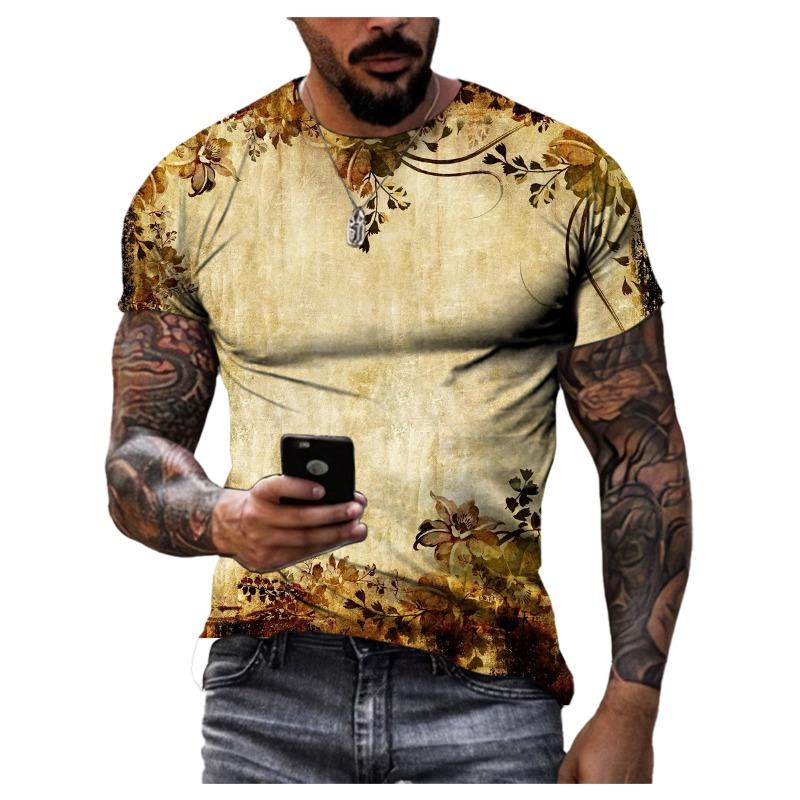 Playing Cards 3D Printing Summer Men's Personality T-Shirt Shirt Hip Hop Trend Large Size Short Sleeve Casual Fashion Sports Top