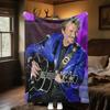 1pc Johnny Hallyday guitar performance blanket, al season lightweigh Poster blanket home office outdoor nap multifunc Poster blanketional blanket