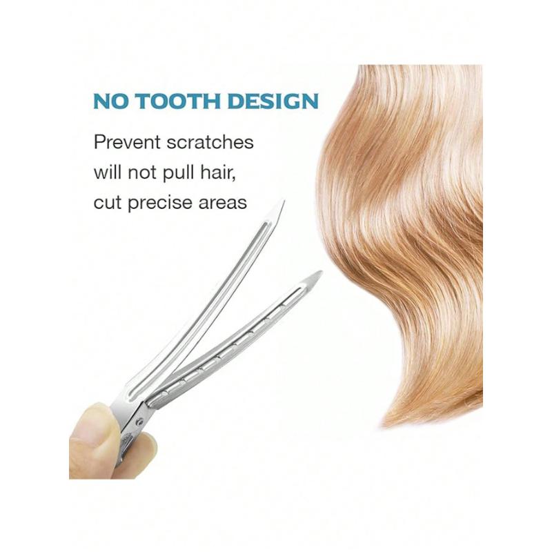 10pcs Women's Fashion Minimalist Convenient Y2K Style 3.54in Hollow Out Alloy Silver Hair Clips Claws Hairpins Hair Accessories