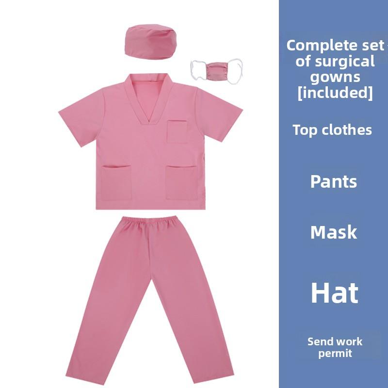 Kids Doctor Nurse Costume Set Role Play Pretend Play Preschool White Coat Outfit