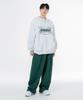 MOZMOZ Soft Terry Single-Pleat Wide String Training Pants Green