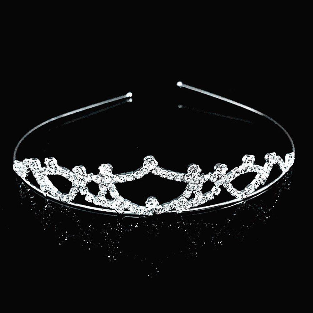 Jewelry Women Girls Flower Crystal Wave Headband Pearl Crown Hair Band