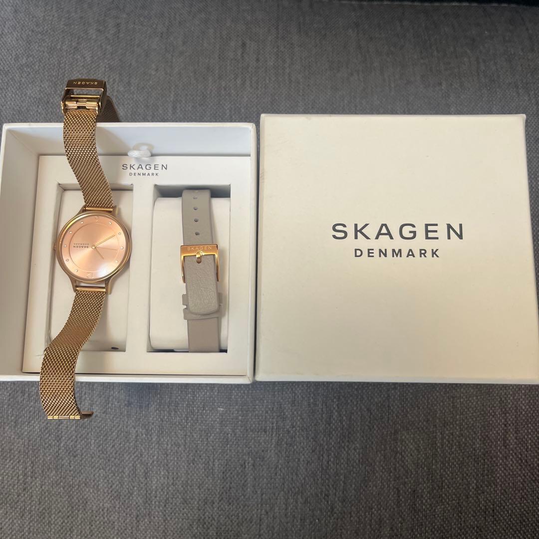 Used SKAGEN pink gold ladies watch