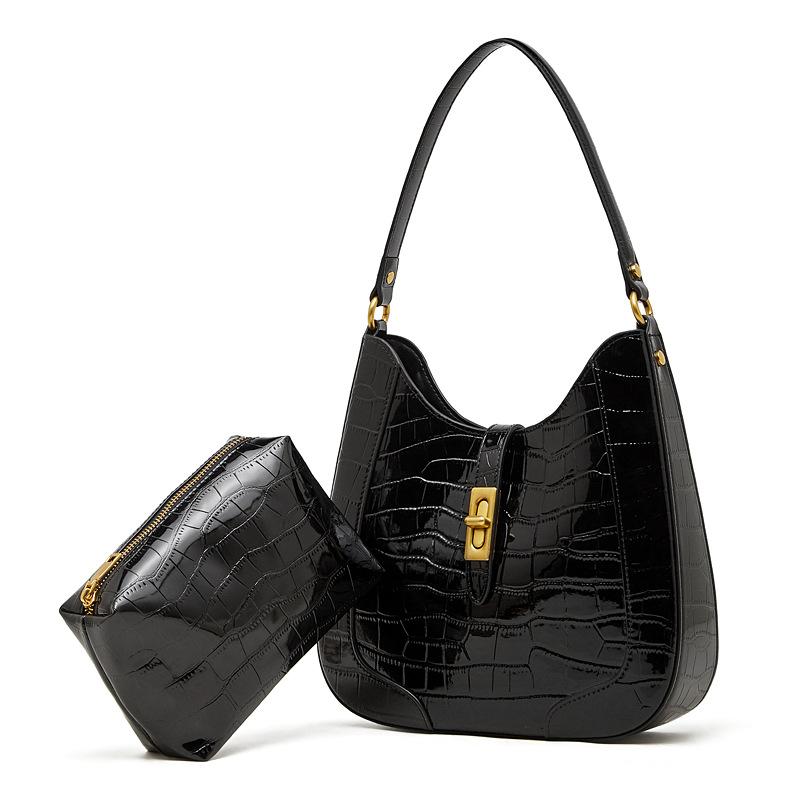 

Premium Niche Design Large-capacity Genuine Cowhide Leather Bag for The Armpit, Single Shoulder Crossbody Bag One Size чёрный