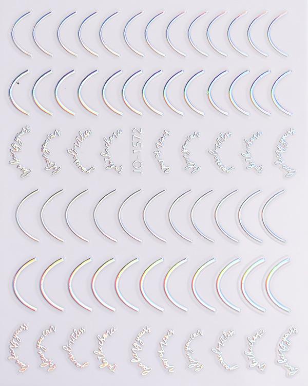 Aurora Style Silver Nail Stickers - Hot-Selling Nail Decals in Stock