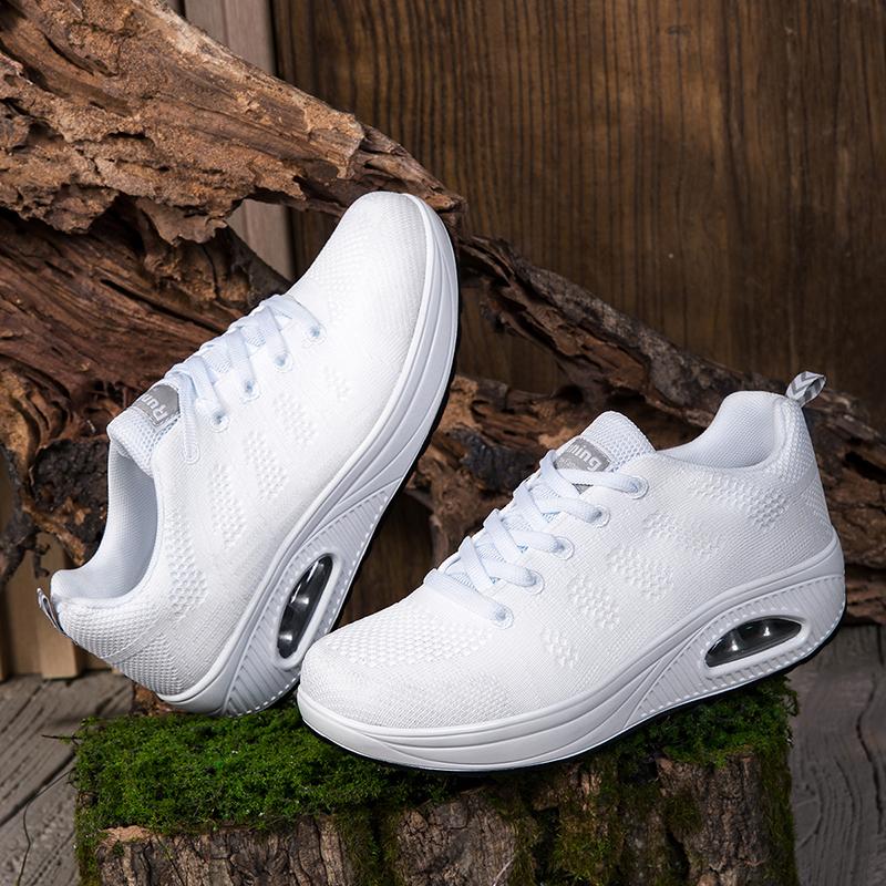 TUINANLE Women Sneakers Mesh White Sport Shoes Outdoor Heightening Female Casual Walking Shoes