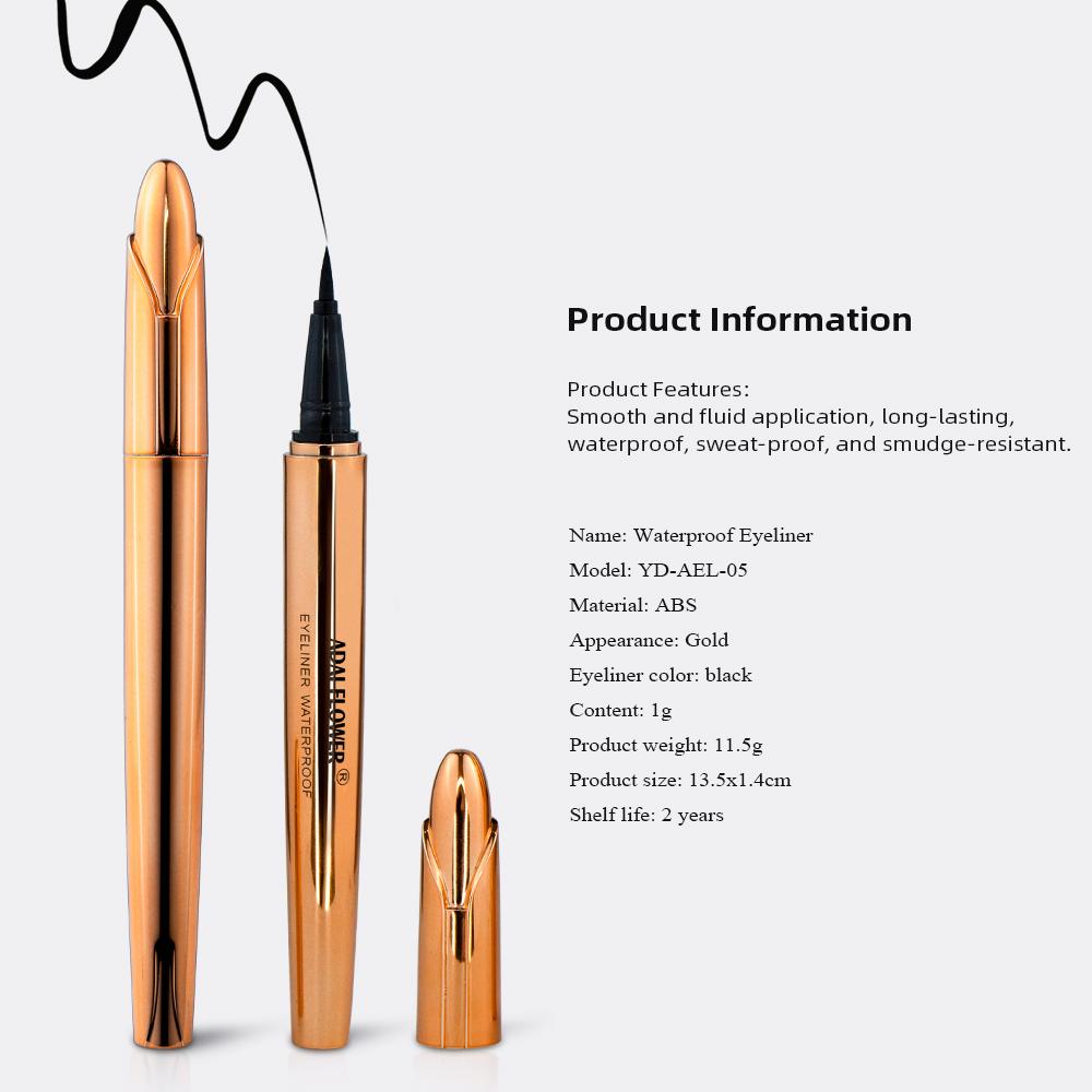 Waterproof Liquid Eyeliner Smudge-Proof & Transfer-Resistant Long-Lasting Appearance Gold Eyeliner Black