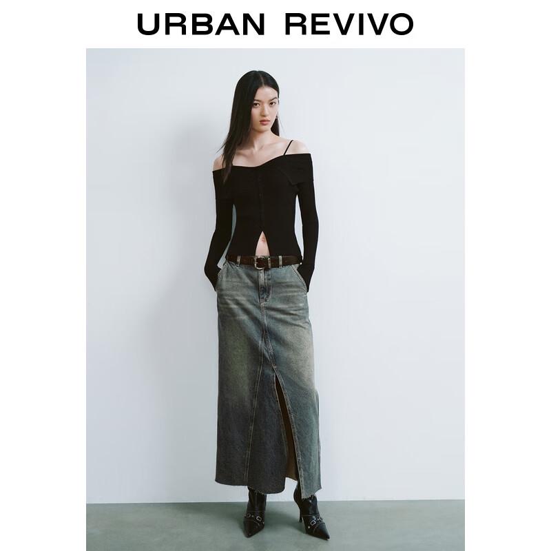 

Женский облегающий трикотажный свитер с открытыми плечами от UR L