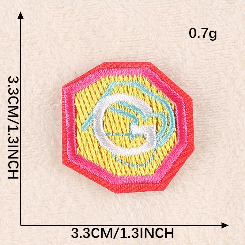 Duoku English Alphabet Cloth Sticker Computer Embroidery Label Small Patch Clothing Textile Accessories Embroidery Sticker